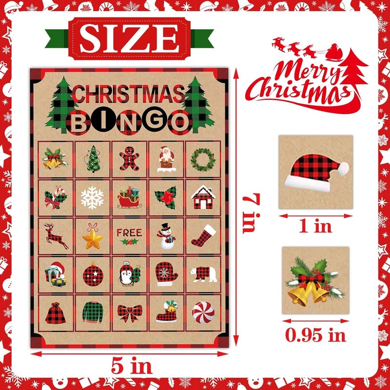 Joy Bang Christmas Games for Kids, 24 Player Christmas Bingo Cards Crafts for Kids Winter Holiday Games Activities for Family Large Group Classroom Xmas Party Favors Supplies Gifts - Image 3